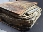 very old leather bound book